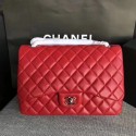 Replica Chanel Maxi Quilted Classic Flap Bag original Sheepskin CF 58601 red Silver chain HV09128Yn66