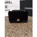 Replica Chanel mini Classic Flap Bag Original Black Velvet Leather A1116 Gold HV02999DY71