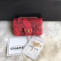 Replica Chanel Mini Flap Bag Python & Gold-Tone Metal A69900 red HV06932BJ25