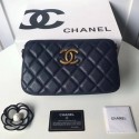Replica Chanel Mini Shoulder Bag Original sheepskin leather 66270 dark blue HV03259SV68
