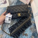 Replica Chanel small flap bag Lambskin & Gold-Tone Metal AS2204 black HV02406nB47