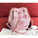 Replica CHANEL Tweed Calfskin drawstring bag & Gold-Tone Metal AS0455 pink HV11759DY71