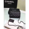 Replica Chanel WOC Mini Shoulder Bag 33816 sheepskin Black HV10223Yn66