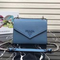 Replica Cheap Prada Monochrome Saffiano leather bag 1BD127 light blue HV06275QC68