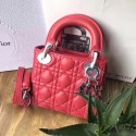 Replica Dior Original Sheepskin Leather tote Bag M673 red HV01834CQ60