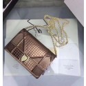 Replica DIORAMA WALLET ON CHAIN CLUTCH METALLIC CALFSKIN WITH MICRO-CANNAGE MOTIF S0328 gold HV06541YP94