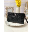 Replica Fashion Chanel Lambskin Clutch Bag & silver-Tone Metal A009 black HV07207HM85