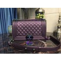Replica Fashion Chanel LE BOY Original Sheepskin Leather Shoulder Bag B67086 purple HV08302HM85