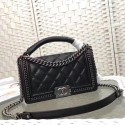Replica Fashion Chanel LE BOY Shoulder Bag Original sheepskin leather 67086-2 black HV01025yI43