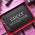 Replica Gucci Calfskin Leather Clutch 495011 black HV05384Fi42