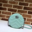 Replica Gucci GG Marmont mini round shoulder bag 550154 Pastel green HV09510sA83