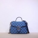 Replica Gucci GG Marmont Multicolor mini top handle bag 583571 blue HV03729DY71