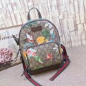 Replica Gucci GG Supreme backpack Flower and bird 427042-1 Brown HV00738Jw87