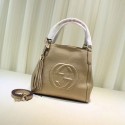 Replica Gucci Leather Shoulder Bag 336751 gold HV10861it96