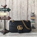 Replica Gucci Now GG Marmont Matelasse Shoulder Bag 443496 Black HV03566AP18