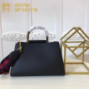 Replica Gucci original Nymphea leather top handle bag 453764 Black HV10821XB19