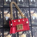 Replica Gucci Padlock small GG Pearl shoulder bag 409487 red HV05919DY71