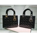 Replica Lady Dior Bag Patent Cannage Calfskin Original Leather CAL44550 Black HV01772EO56