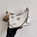 Replica Prada Saffiano leather mini shoulder bag 2BH204 white HV01798Ye83
