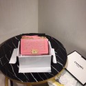 Replica Top Chanel Leboy Original Calfskin leather Shoulder Bag G67086 pink & gold -Tone Metal HV01773Vx24
