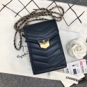 Replica Top Chanel Original Clutch with Chain A81226 Calfskin & Gold-Tone Metal A81226 dark blue HV06473Vx24