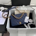 Replica Top Chanel Original Lather Flap Bag AS36555 blue HV11218Vx24