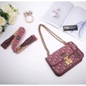 Replica Top Dioraddict bag in red Dior Oblique jacquard canvas calfskin leather M042 HV02486Cq58