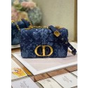 Replica Top SMALL DIOR CARO BAG Blue Dior Flowers Cannage Denim M9243UJ HV01408Vx24