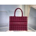 SMALL DIOR BOOK TOTE Burgundy Cannage Embroidered Velvet M1287Z HV06034FA31