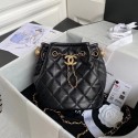 Top Chanel Drawstring Sheepskin bag AS2057 black HV01535eo14