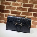 Top Gucci GG Leather Shoulder Bag 449635 black HV01846lE56