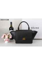 2015 Celine classic plain weave with crocodile 3345-2 black HV06773KX22