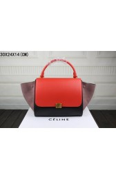 2015 Celine flap bags nubuck leather with original leather 3342-1 red&black&khaki HV01661XW58