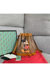 AAA 1:1 Gucci Disney x Mickey Mouse Small Bucket Bag 602691 Brown HV07716vi59