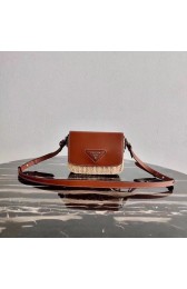 AAA 1:1 Prada Saffiano leather mini shoulder bag 2BD043 brown HV08391yF79