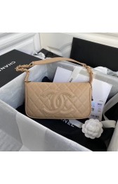 AAA Replica Fashion Chanel Original Caviar Leather Classic Bag 36988 Beige HV09994Oy84