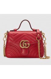 AAA Replica Gucci GG Marmont mini top handle bag 547260 red HV00504Oy84