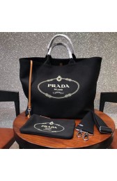 AAA Replica Prada fabric handbag 1BG161 black HV04884Oy84