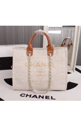 AAAAA Chanel Canvas Tote Shopping Bag 8099 off-white HV03437aM93