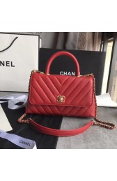AAAAA Chanel Small Flap Bag with Top Handle A92990 red HV06411Qa67