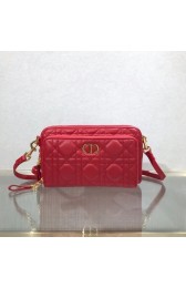 AAAAA Imitation DIOR CARO DOUBLE POUCH Supple Cannage Calfskin S5037U red HV08291Sy67