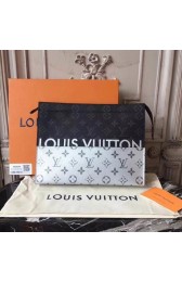 AAAAA Imitation Louis Vuitton Monogram Canvas Clutch Bag Split N63039 silver HV05371Sy67