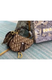 AAAAA Imitation SMALL SADDLE BAG Dior Oblique Embroidered M1296ZW Brown HV05006Sy67