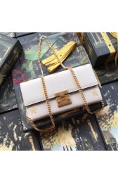 Best 1:1 Gucci GG Marmont leather chain wallet 453506 white HV01254OR71