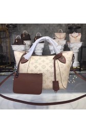 Best 1:1 Louis Vuitton original Mahina Leather Tote Bag 54351 cream HV09024eT55