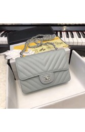 Best Chanel Small Classic Handbag Grained Calfskin & silver-Tone Metal A69900 grey HV01621kr25