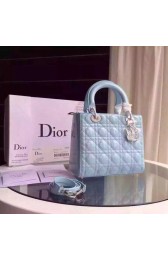 Best Dior Small Lady Dior Bag Patent Leather 5502 Light Blue HV05920Ml87