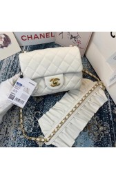 Best Quality Chanel small flap bag Lambskin & Gold-Tone Metal AS2203 White HV00888xb51