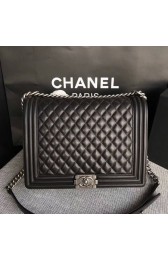 Best Quality Imitation Chanel LE BOY Shoulder Bag Original Sheepskin 67087 black Silver chain HV05962dK58