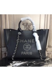 Best Replica Chanel original Calfskin Leather Tote Bag 78900 black HV04537zU69